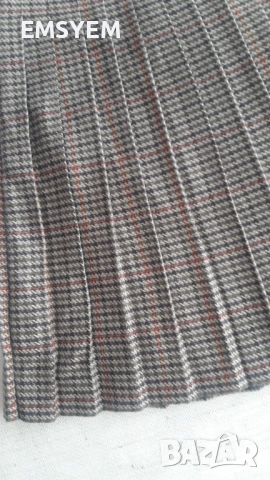 Пола на плисе , каре. Пола на плисе - пепит, снимка 2 - Рокли - 47283730