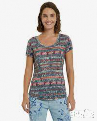 Дамска блуза Desigual, снимка 6 - Тениски - 36389006