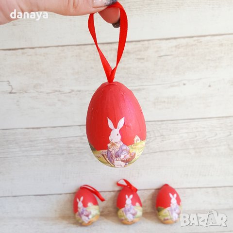 2072 Шарени великденски яйца за окачване, 4 броя, снимка 2 - Декорация за дома - 36579722