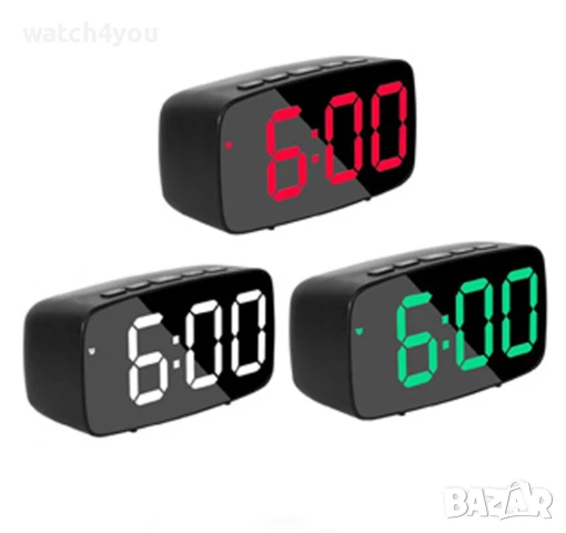 НОВ ПОСТОЯННО СВЕТЕЩ LED ЧАСОВНИK С ГОЛЕМИ СВЕТЕЩИ ЦИФРИ НА ТОК. СВЕТЕЩИ ЧАСОВНИЦИ. БУДИЛНИК АЛАРМА, снимка 2 - Други - 36175431