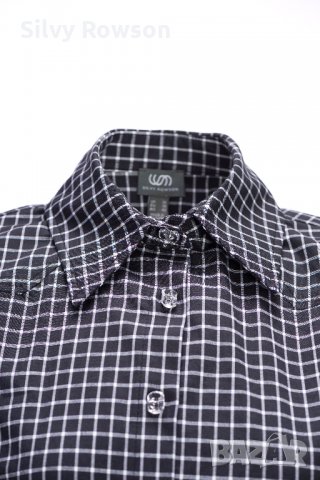 Дамска риза 𝐒𝐢𝐥𝐯𝐲 𝐑𝐨𝐰𝐬𝐨𝐧 без ръкав в черно-бяло каре, снимка 2 - Ризи - 33474617