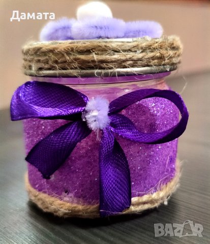 Малки, декорирани бурканчета с чаена свещ , снимка 4 - Декорация за дома - 39897965