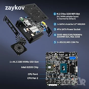 N150 Мини PC Firewall Appliance, 2 x 10GbE SFP+ мини компютър с 2 x i226-V 2.5GbE LAN, S1, снимка 3 - За дома - 53391733