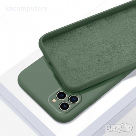 Силиконов кейс Silicone Soft Cover, За iPhone 14 (6.1), Тъмнозелен, снимка 2 - Калъфи, кейсове - 39117814