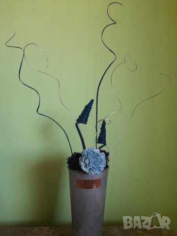Декорирана метална винтиндж ваза , снимка 5 - Декорация за дома - 39724238