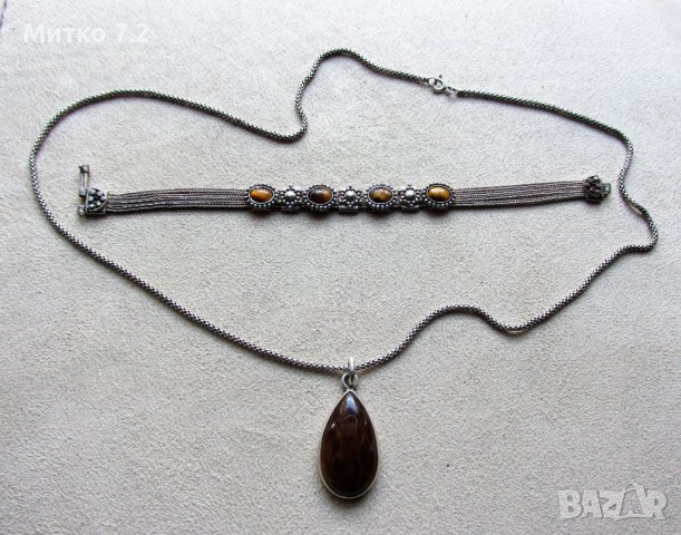 Сребърен комплект от медальон и гривна, снимка 9 - Бижутерийни комплекти - 39281923