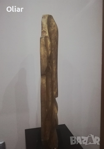 Интересна и впечатляваща статуетка на глава от дърво. , снимка 6 - Статуетки - 51647336