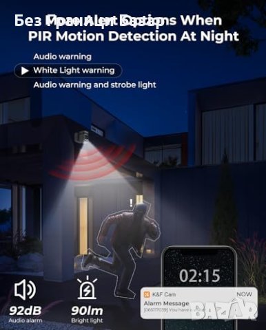 Нова K&F Concept 2K 3MP WiFi Сигурност Камера - Соларно Захранване, IP66, PTZ, снимка 7 - Други - 43571031