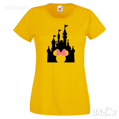 Дамска тениска Minnie Head Disney Castle Подарък,Изненада,Рожден ден,, снимка 10 - Тениски - 36530264