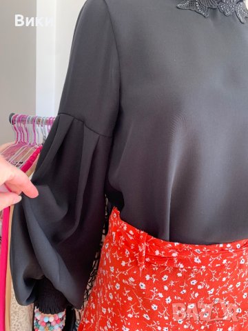 Черна блуза риза Zara , снимка 10 - Блузи с дълъг ръкав и пуловери - 40818802