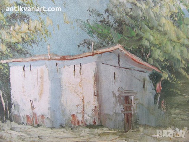 Стара Оригинална маслена Картина подписана, снимка 6 - Картини - 26207467