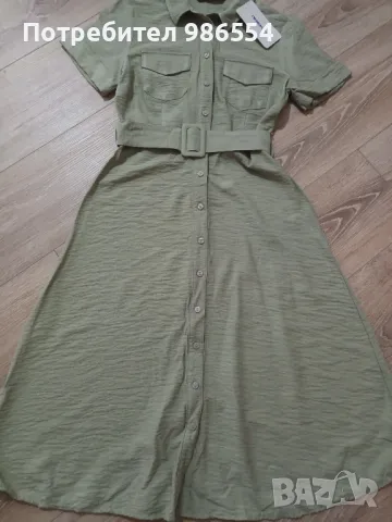 Нова рокля размер 36/S Lcwaikiki каки/зелена, снимка 3 - Рокли - 50178935