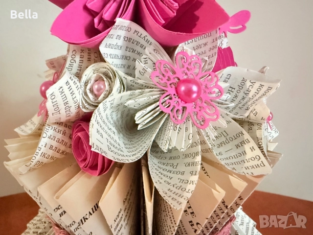 ваза с цветя, хартиено изкуство, снимка 10 - Вази - 52443232