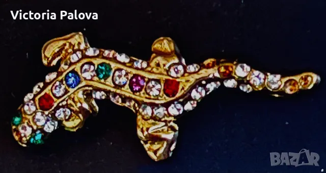 Миниатюрна брошка vintage гущер Германия, снимка 7 - Други - 47610319