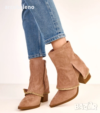 Дамски боти до глезена с навит калъф Felicia, 4цвята , снимка 6 - Дамски боти - 52164780