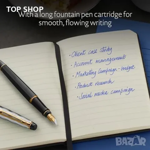 Нов Луксозен Подарък Писалка Waterman със Златисти Орнаменти Подаръчна Кутия Средно Перо, снимка 4 - Подаръци за мъже - 49227078