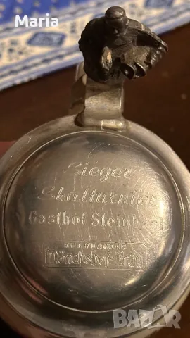 Халба за бира с калаен капак Mönchshof, снимка 2 - Чаши - 49029470