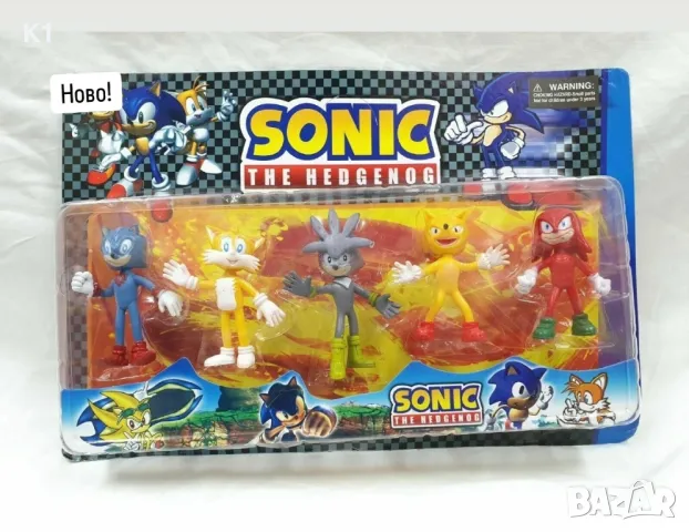 Фигурки Соник таралежа 5в1, Sonic 2 фигурки за игра