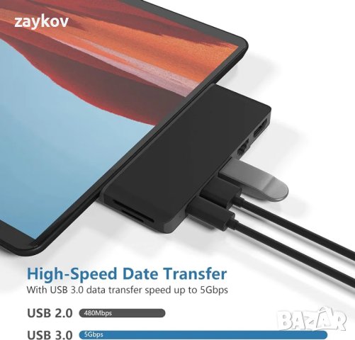 докинг станцията Surface Pro X Hub трансформира USB-C, снимка 5 - Друга електроника - 43929060