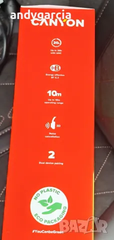 Безжични слушалки с микрофон Canyon - OnRiff 10, ANC, черни чисто нови с кутия, снимка 5 - Bluetooth слушалки - 49301790