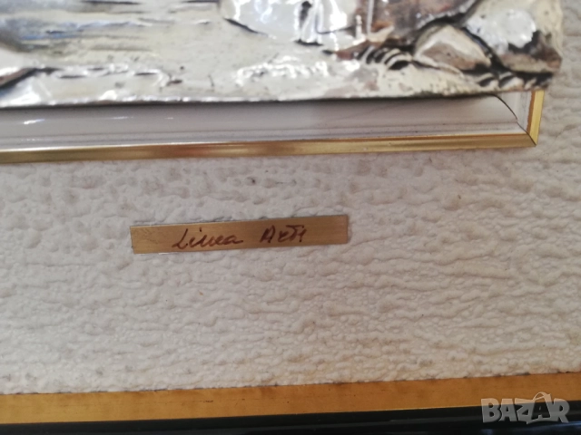 релефна сребърна /800/ картина от Италия, снимка 4 - Картини - 52714677