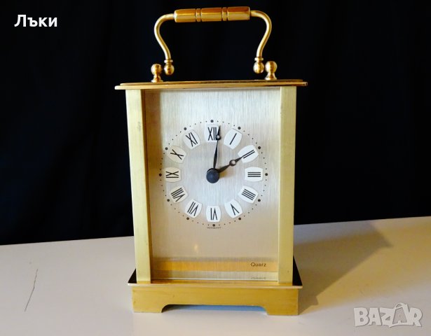 Западно Германски настолен часовник,месинг. , снимка 1 - Антикварни и старинни предмети - 27646874