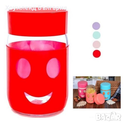 Буркани детска закуска с пластмасова облицовка и УСМИВКА 350/600мл