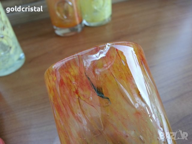 Стъклени чаши цветно стъкло , снимка 9 - Антикварни и старинни предмети - 38195299