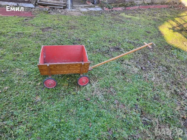 Стара дървена градинска количка , снимка 4 - Градински мебели, декорация  - 48832503