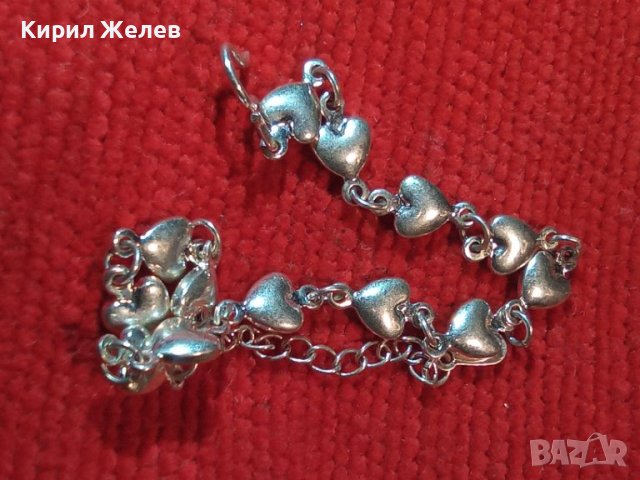 ПРЕКРАСНА СРЕБЪРНА ФЕШЪН - АРТ ГРИВНА СРЕБРО 925 - СЪРЧИЦА 27301, снимка 3 - Гривни - 36852084