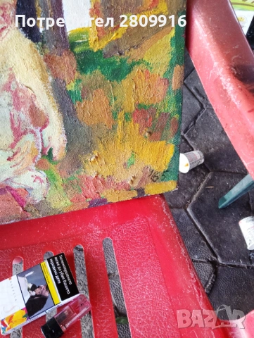 Стара картина масло, снимка 4 - Антикварни и старинни предмети - 53473786