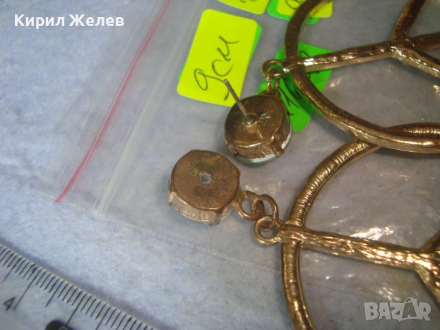 Позлатени ХИПАРСКИ КРИСТАЛНИ АРТ ОБЕЦИ със СЪРЧИЦА 21652, снимка 6 - Обеци - 37745026