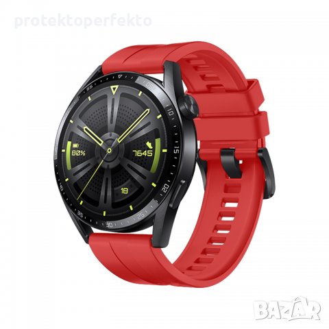 Силиконова каишка HUAWEI Watch GT 3, GT 3 Pro – 42/ 46mm Red червен цвят, снимка 1 - Каишки за часовници - 38088610