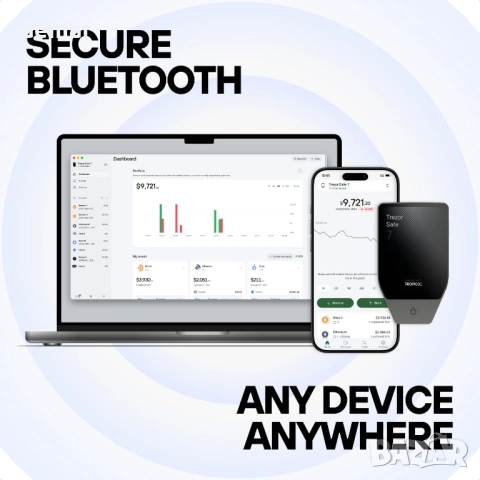 Trezor Safe 7 - хардуерен крипто портфейл с Bluetooth, сензорен екран, снимка 3 - Друга електроника - 53381689