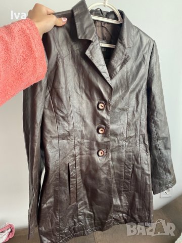 Дамско яке от естествена кожа кафяво, снимка 3 - Якета - 39086892