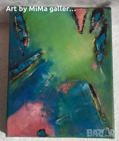 Абстракция, картина, автор, abstract oil on canvas painting, снимка 2 - Картини - 35228697