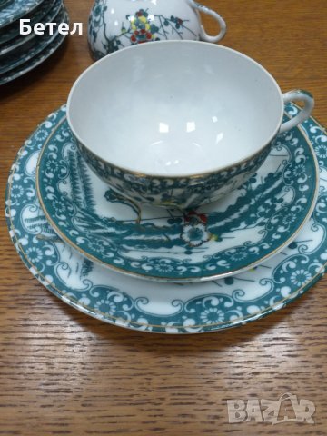 Japan fine eggshel porcelain hand painted 20 parts 24 к gold, снимка 3 - Антикварни и старинни предмети - 26567600