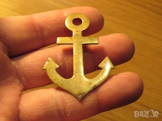 Старинна морска котва от бронз за закачане към дреха - радост за морски, плаватели и морски войски ., снимка 2 - Антикварни и старинни предмети - 49702784