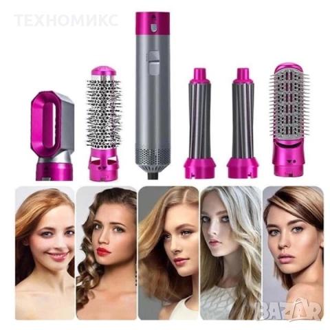 5 в 1 Мултифункционален сешоар, преса и маша за коса Hot Air Styler, снимка 3 - Сешоари - 51840545