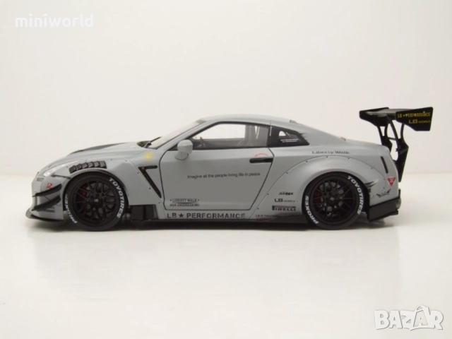 Nissan GT-R R35 Liberty Walk Bodykit Type 2 2024 с фигурка - мащаб 1:18 на Solido е нов в кутия, снимка 7 - Колекции - 52152978
