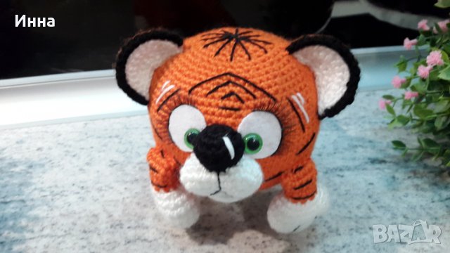 Символ на 2022 г. ТИГЪРЧЕ (оранжево), Плетена играчка, Ръчно изработена, Перфектен подарък, снимка 15 - Плюшени играчки - 34724060