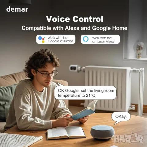 ECOBAY WIFI Радиаторен термостат, управление чрез приложение, снимка 3 - Други стоки за дома - 49843734