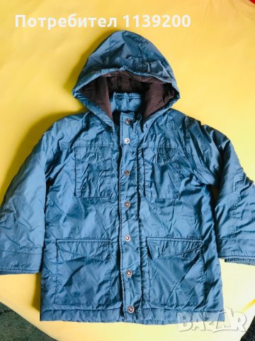 114см френско зимно яке La Redoute синьо зелено тюркоаз, снимка 3 - Детски якета и елеци - 27804400