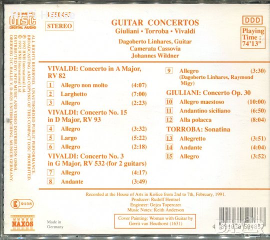 Guitar Concertos-Giuliane-Torroba-Vivaldi, снимка 2 - CD дискове - 35372988