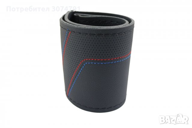 Черен Калъф за Волан Шиещ се Еко кожа Автомобил Размер M 37-38см, снимка 2 - Аксесоари и консумативи - 32312057