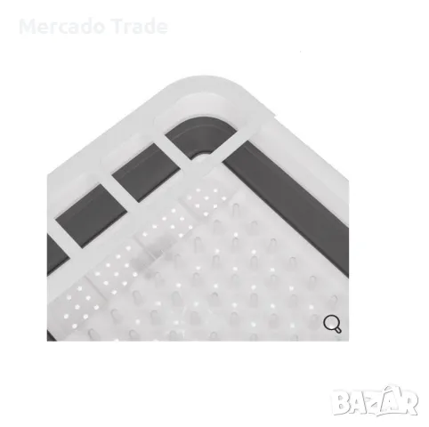 Пластмасов сгъваем сушилник за съдове  Mercado Trade, Бял - Сив, снимка 3 - Аксесоари за кухня - 49304348