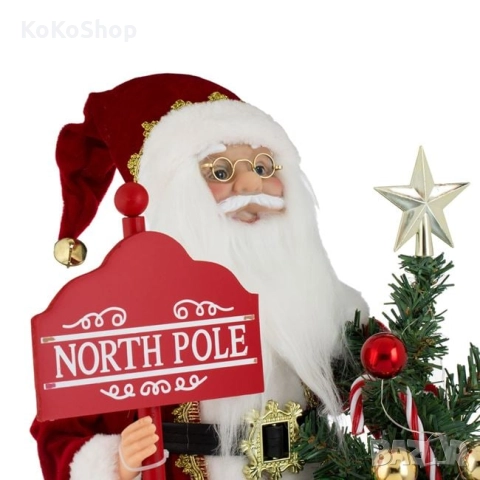 Дядо Коледа с чувал с подаръци-22x17x50 см./реалистична фигура на Дядо Коледа, снимка 2 - Декорация за дома - 52119697