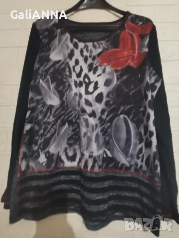 СТРАХОТНА БЛУЗА ЕФЕКТЕН ДЕСЕН XL-2XL, снимка 5 - Туники - 47487398