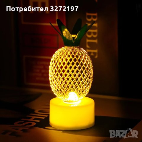 LED настолна,електронна свещна нощна лампа, снимка 1 - Настолни лампи - 43351425