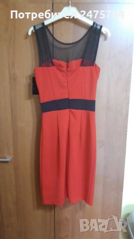 Червена рокля с дантела, снимка 2 - Рокли - 38794819